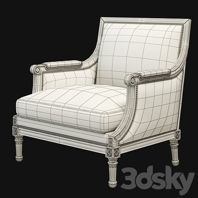 Ralph Lauren DUCHESS SALON CHAIR 3ds Max - thumbnail 2