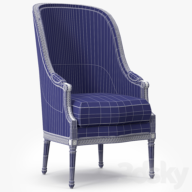 Ralph Lauren Home Victoria Falls Louis XVI Chair 3DSMax File - thumbnail 3