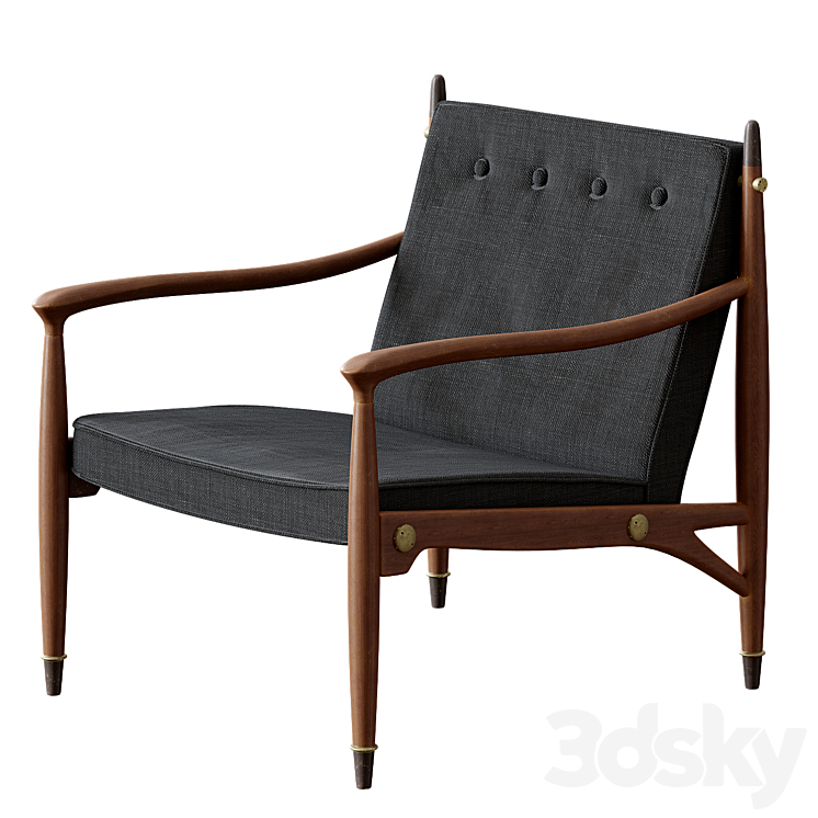 Rare Frank Kyle Lounge Chair 1950s 3DS Max Model - thumbnail 3