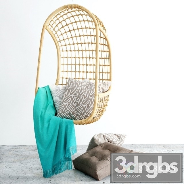 Ratan Hanging Outdoor Chair 3dsmax Download - thumbnail 1