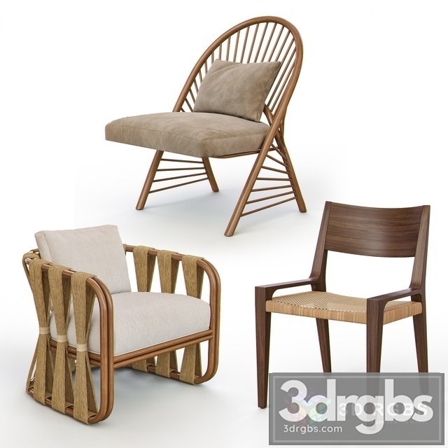 Rattan And Wicker Chairs 3dsmax Download - thumbnail 1