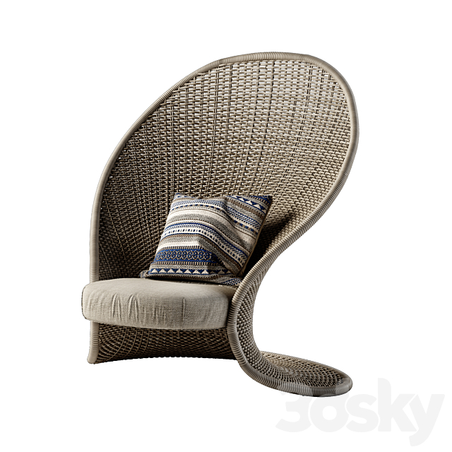 Rattan chair 3DSMax File - thumbnail 1