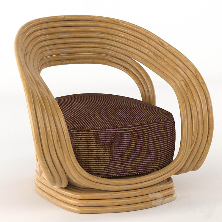 RATTAN CHAIR summer interior 3DS Max - thumbnail 1