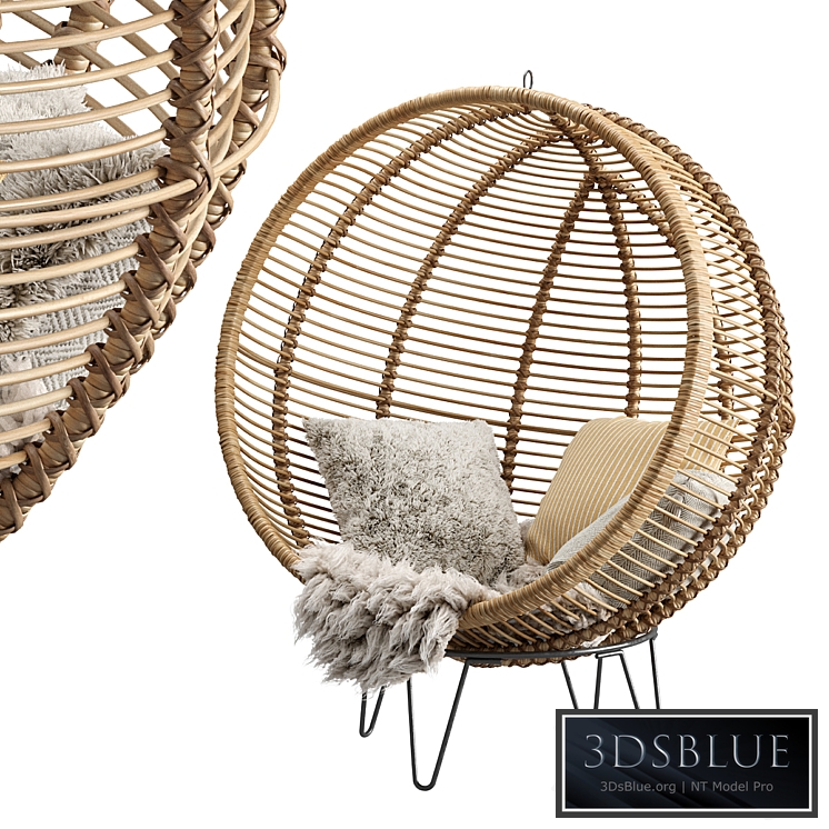 Rattan Cocoon Chair Cox & Cox 3DS Max - thumbnail 3