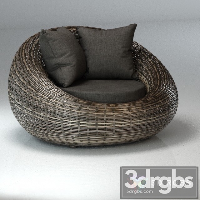 Rattan Kiwi Armchair 3dsmax Download - thumbnail 1