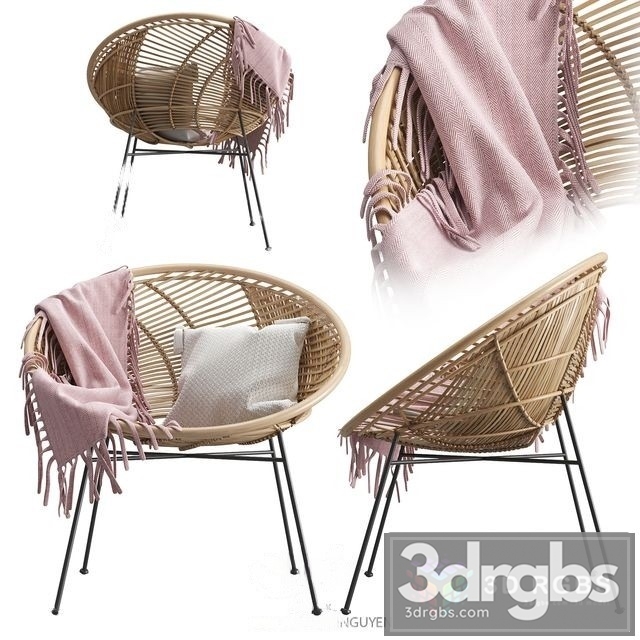 Rattan Lounge Chair Hkliving 3dsmax Download - thumbnail 1