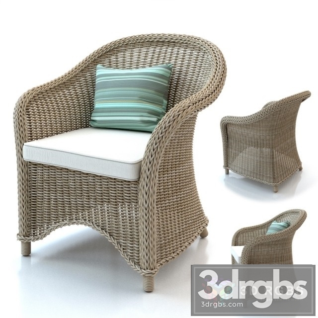 Rattan  Outdoor Armchair 3dsmax Download - thumbnail 1