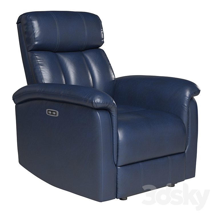 Recliner Navy Leather 3DS Max Model - thumbnail 3