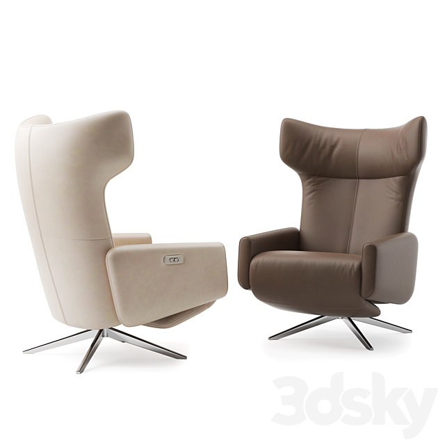 Reclining Chair John Lewis Dane Electric Recliner Armchair 3DSMax File - thumbnail 2