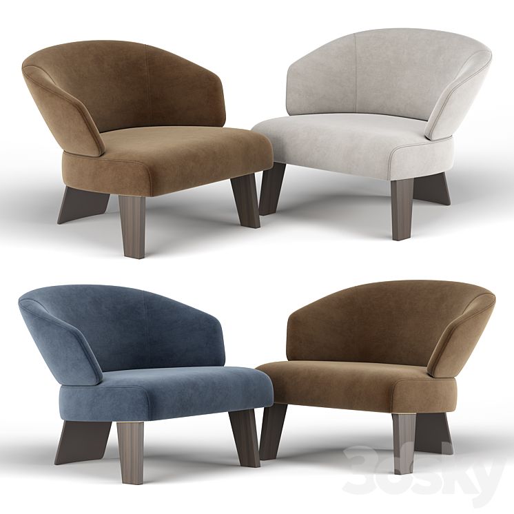 Reeves large armchair 3DS Max - thumbnail 2