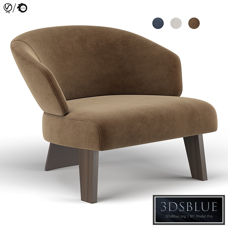 Reeves large armchair 3DS Max - thumbnail 3