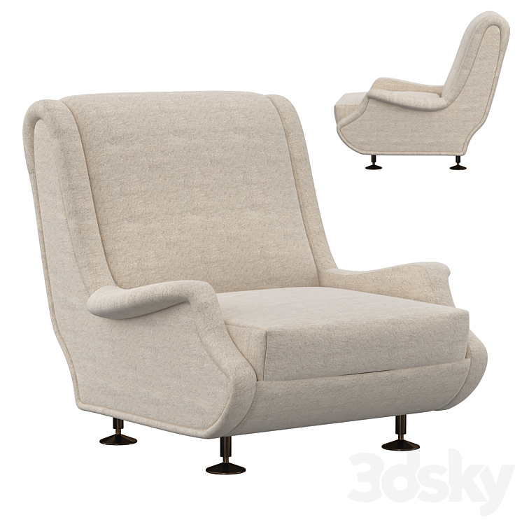 Regent Armchair 3DS Max Model - thumbnail 1