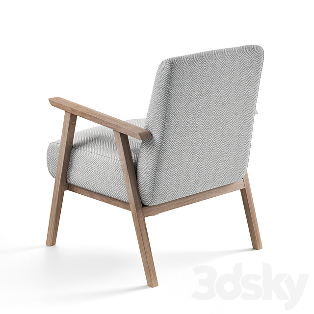 Relaxed Lounge Chair – Natural Linen by COX & COX 3DS Max Model - thumbnail 2