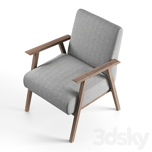 Relaxed Lounge Chair – Natural Linen by COX & COX 3DS Max Model - thumbnail 3