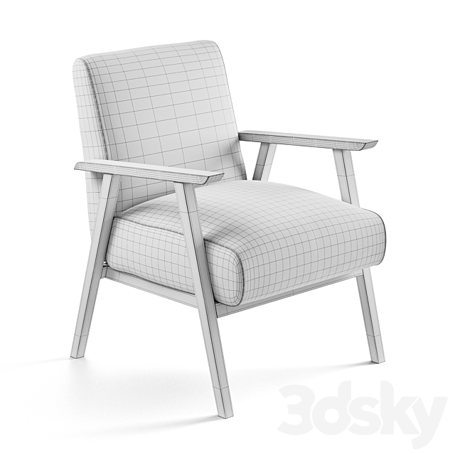 Relaxed Lounge Chair – Natural Linen by COX & COX 3DS Max Model - thumbnail 4