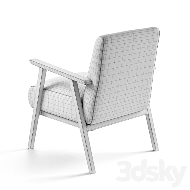 Relaxed Lounge Chair – Natural Linen by COX & COX 3DS Max Model - thumbnail 5