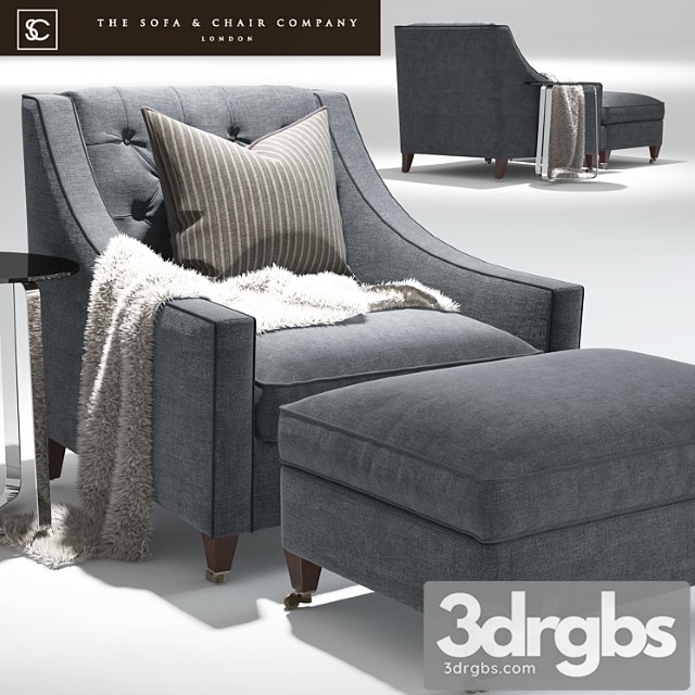 Renoir Armchair Elypsis Table The Sofa and Chair Company 3dsmax Download - thumbnail 1