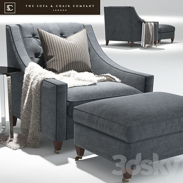 Renoir Armchair_Elypsis Table_The sofa and chair company 3DSMax File - thumbnail 1