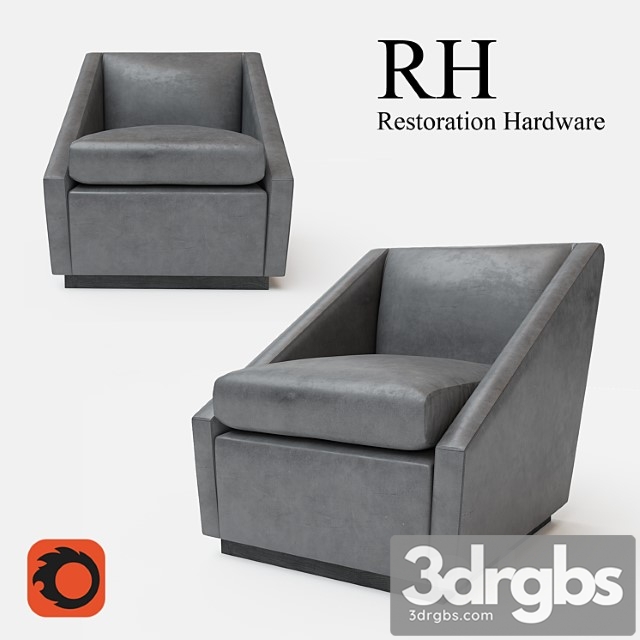 Renzo Leather Chair 3dsmax Download - thumbnail 1