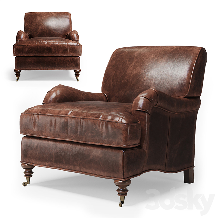 Restoration Hardware Barclay Armchair 3DS Max Model - thumbnail 1