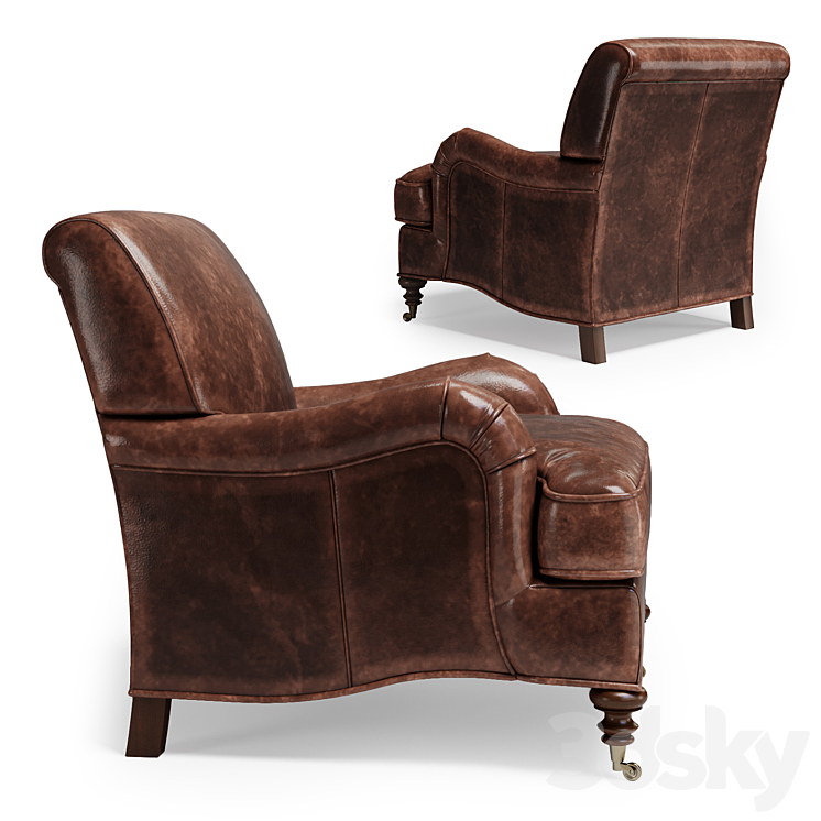 Restoration Hardware Barclay Armchair 3DS Max Model - thumbnail 2