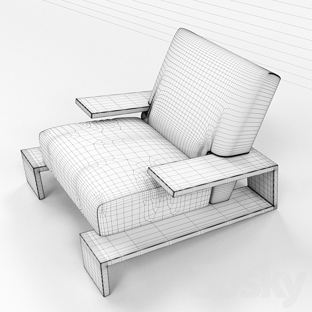 Restoration Hardware Cassel chair 3ds Max - thumbnail 3