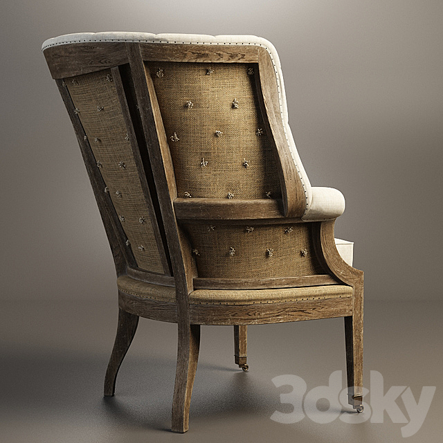 RESTORATION HARDWARE – Deconstructed 19th C. English Wing Chair 3ds Max - thumbnail 2