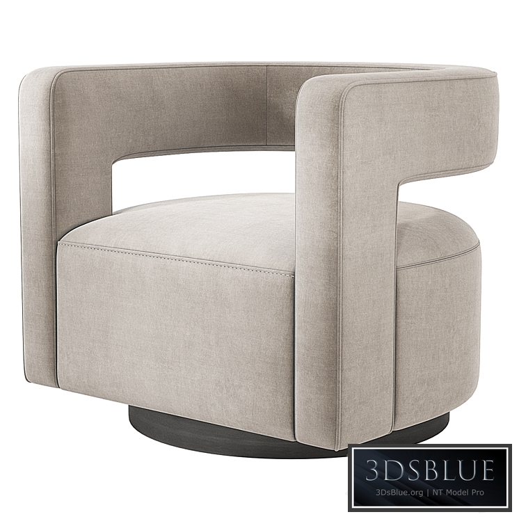 Restoration Hardware Drew Curved Swivel Chair RH 3DS Max - thumbnail 3