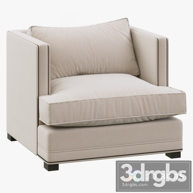 Restoration Hardware Easton Upholstered Chair 3dsmax Download - thumbnail 1