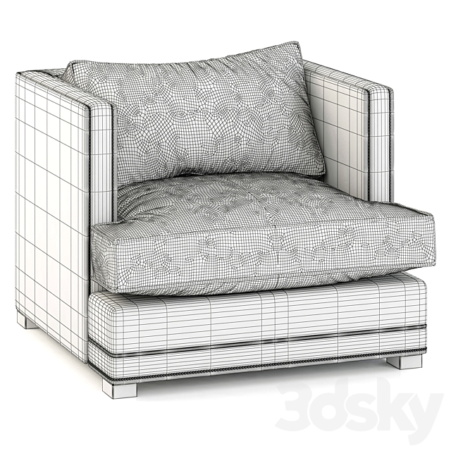 Restoration Hardware Easton Upholstered Chair 3DSMax File - thumbnail 3