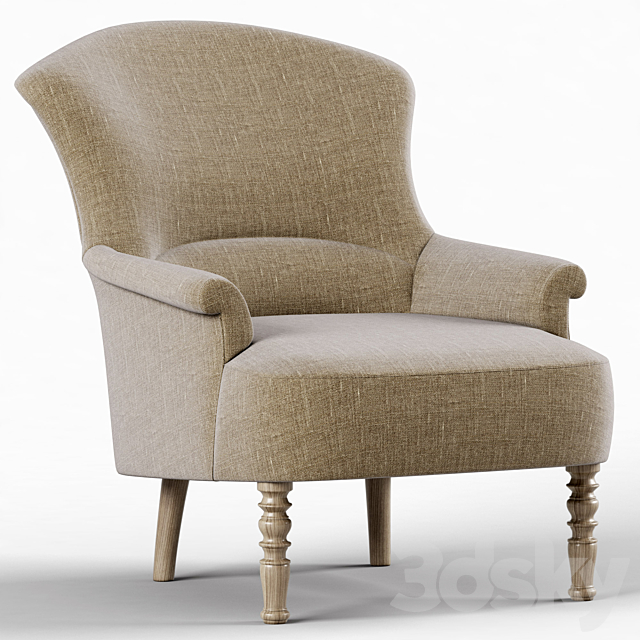 Restoration Hardware Josephine Chair 3ds Max - thumbnail 1