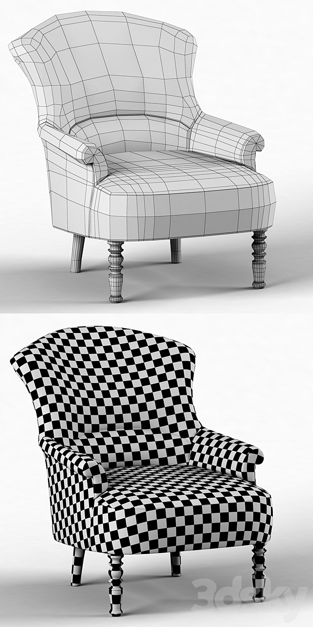 Restoration Hardware Josephine Chair 3ds Max - thumbnail 3