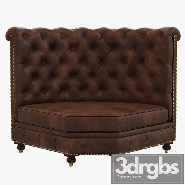 Restoration Hardware Kensington Leather Corner Banquette 3dsmax Download - thumbnail 1