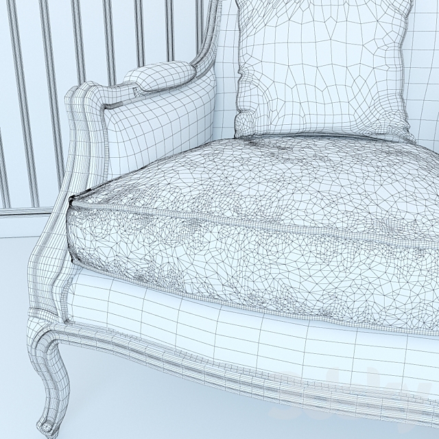 Restoration Hardware Lyon Chair 3DS Max Model - thumbnail 2