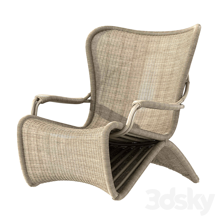 Restoration hardware PALMERIA LOUNGE CHAIR 3DS Max - thumbnail 1