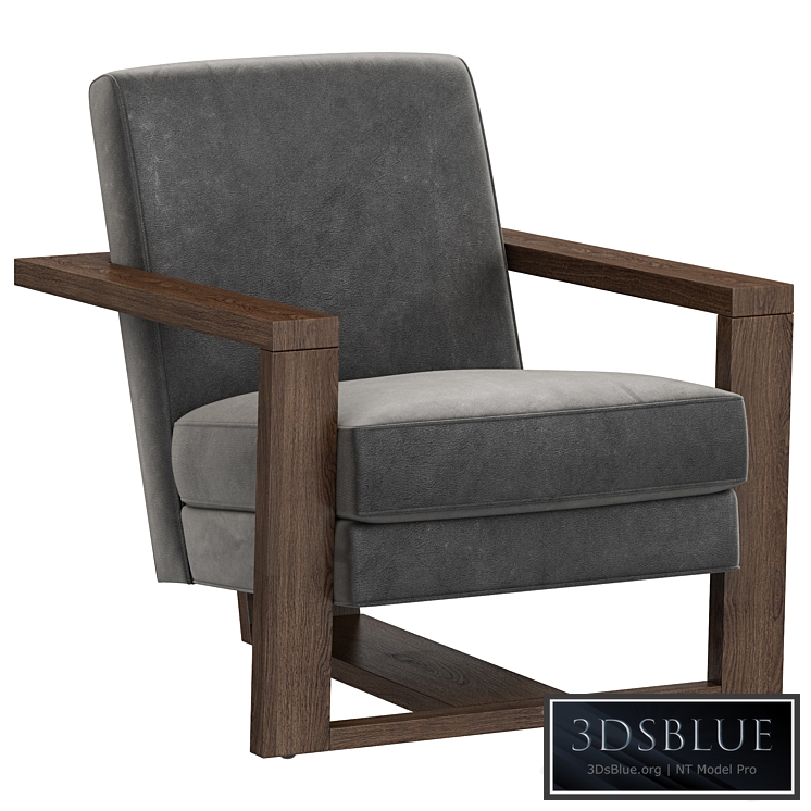 Restoration Hardware Roger Leather Chair 3DS Max - thumbnail 3