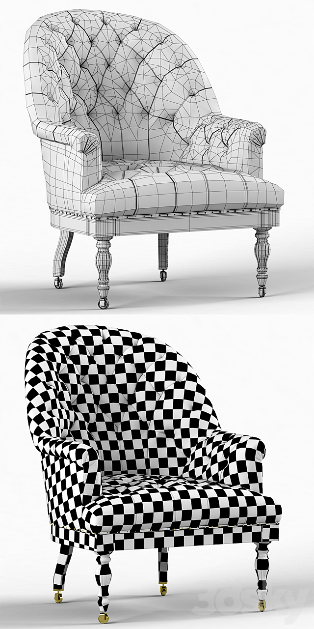 Restoration Hardware Vallette Chair 3DSMax File - thumbnail 3