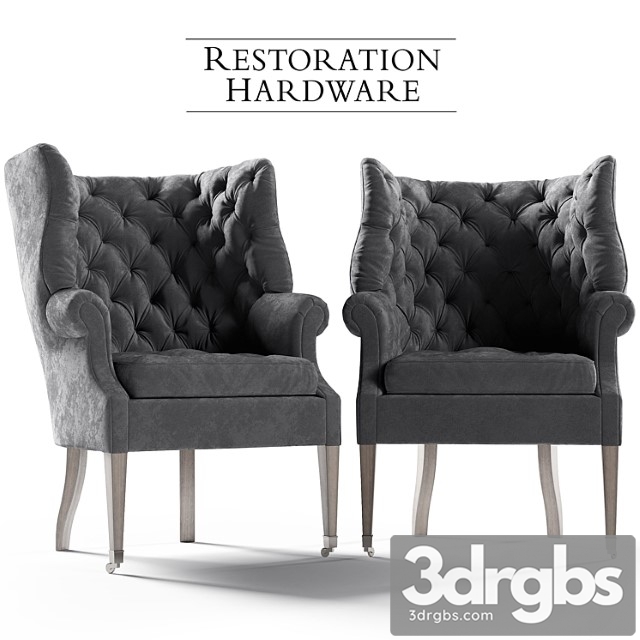 Restoration hardware wing chair 3dsmax Download - thumbnail 1