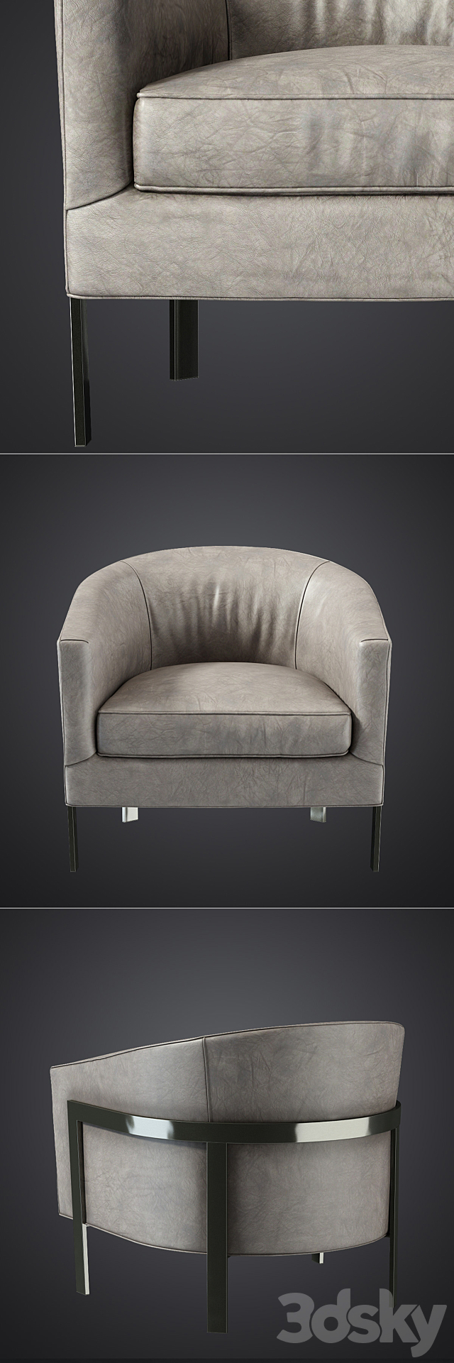 RH _ REGINALD LEATHER CHAIR 3DSMax File - thumbnail 2