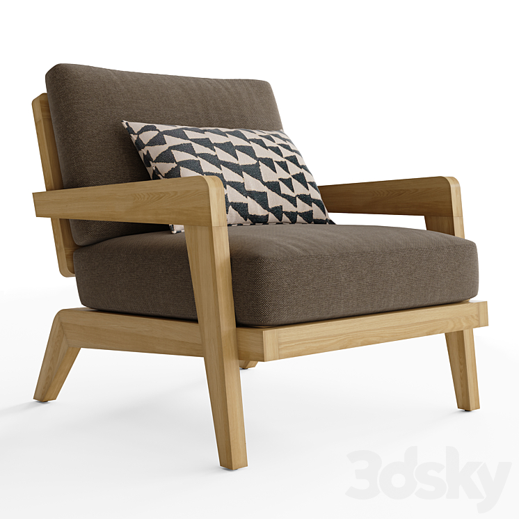 RH AVILA TEAK LOUNGE CHAIR 3DS Max Model - thumbnail 1