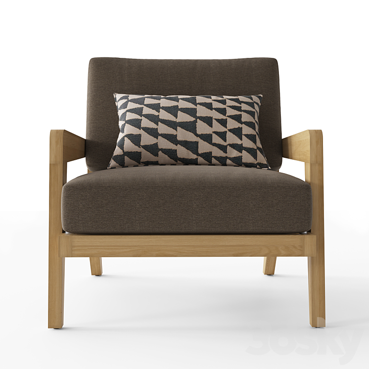 RH AVILA TEAK LOUNGE CHAIR 3DS Max Model - thumbnail 2