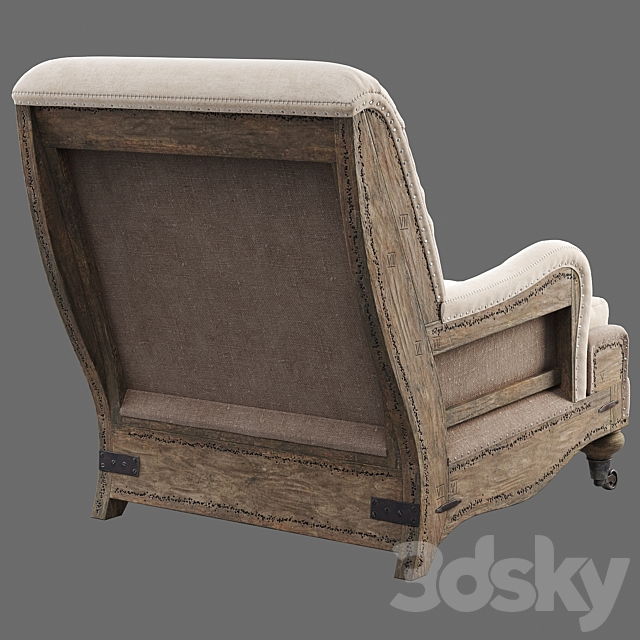 RH Deconstructed English Roll Armchair 3ds Max - thumbnail 2