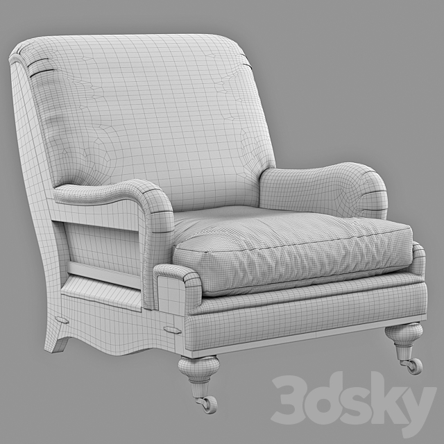 RH Deconstructed English Roll Armchair 3ds Max - thumbnail 3