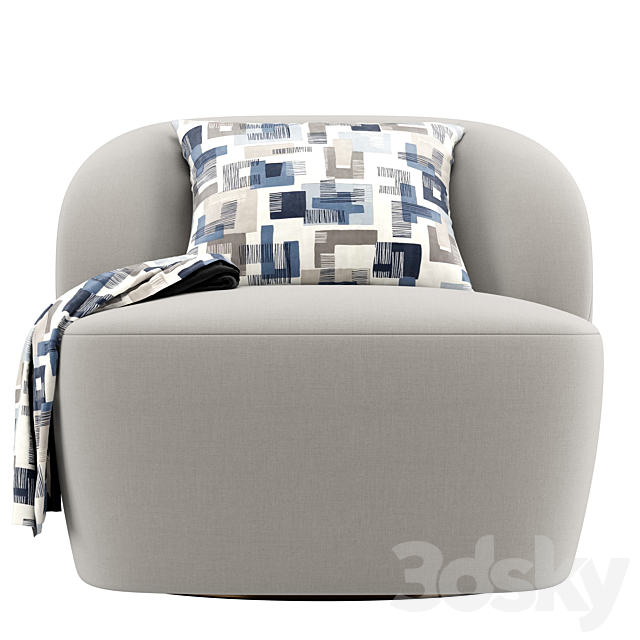 RH Emilia armchair 3DS Max Model - thumbnail 2