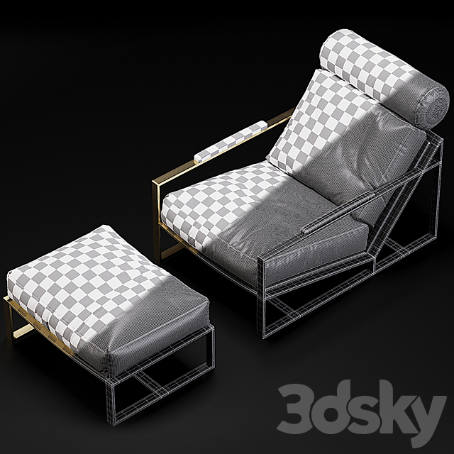 RH Milo Baughman Model # 3418 1965 Chair 3ds Max - thumbnail 3