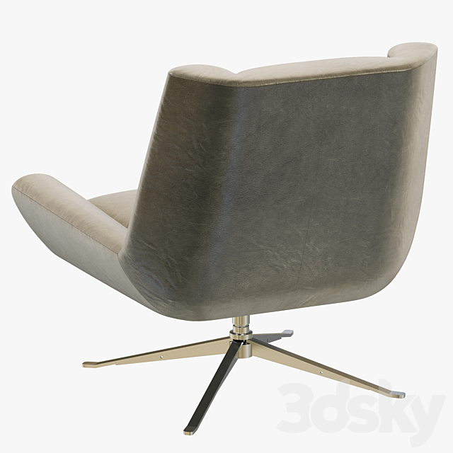 RH Modern Luke Leather Chair 3DS Max Model - thumbnail 2