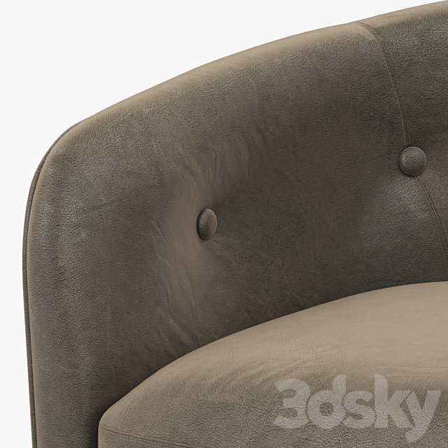 RH Modern Milo Baughman Chair 3ds Max - thumbnail 2