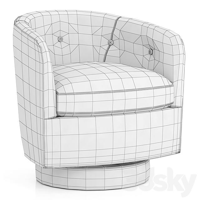 RH Modern Milo Baughman Chair 3ds Max - thumbnail 3