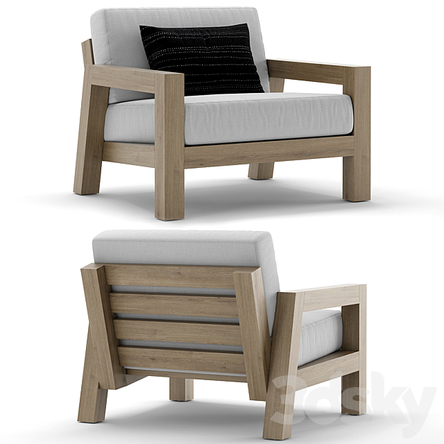 RH Outdoor Bonaire armchair 3ds Max - thumbnail 1