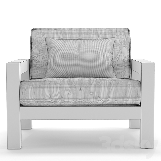 RH Outdoor Bonaire armchair 3ds Max - thumbnail 3